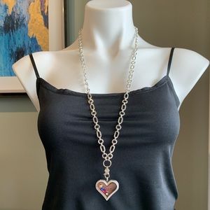 Origami Owl “Love” Heart Living Locket Necklace